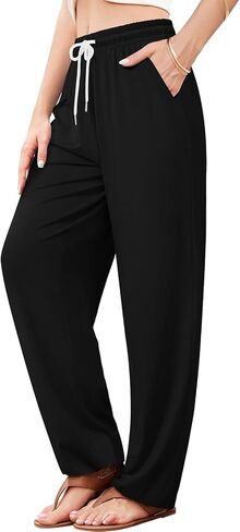 QIANXIZHAN Women's Joggers Pants, Sweatpants Lounge Yoga Boho Trousers with Pockets in Kuwait