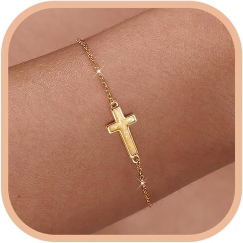 SUYACS 14K الذهب مطلي الصليب سوار للنساء لذيذ 925 الفضة الاسترليني مكعب زركونيا ربط سلسلة أساور الدينية المسيحية عيد ميلاد مجوهرات هدايا للأم إلى ابنة in Kuwait
