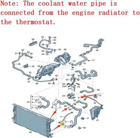 Cooling Hose Radiator Hose for Audi Q5 2009-2017 2.0T GAS 8R0121055D 8K0121051C N90692901 8R0121109 in Kuwait