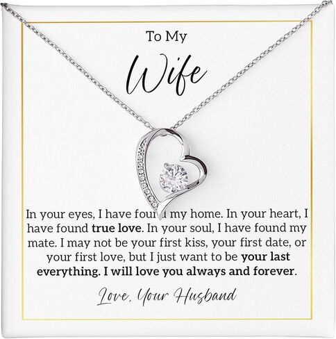 Jewelry Gift For Her, To My Wife Necklace With Message Card, I Found the Love of My Life Forever Love Necklace, Birthday Gift for Wife, Valentines Day Christmas Gifts in Kuwait