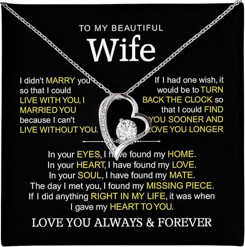 Jewelry Gift For Her, To My Wife Necklace With Message Card, I Found the Love of My Life Forever Love Necklace, Birthday Gift for Wife, Valentines Day Christmas Gifts in Saudi Arabia