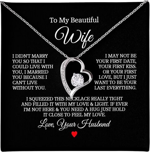 Jewelry Gift For Her, To My Wife Necklace With Message Card, I Found the Love of My Life Forever Love Necklace, Birthday Gift for Wife, Valentines Day Christmas Gifts in Saudi Arabia