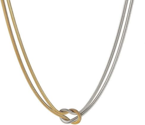 Unique Chunky Choker Necklace for Women, Thick Dainty Snake Flat Knot Chain Trendy Statement Minimalist Jewelry in Saudi Arabia