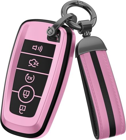 لملحقات غطاء Ford Key Fob، مادة TPU غير اللامعة، مع سلسلة مفاتيح جلدية لطيفة، لـ Explorer F150 Bronco Fusion Escape Expedition Mustang Edge ونماذج أخرى. (رمادي غير لامع، موديل 1) in Kuwait