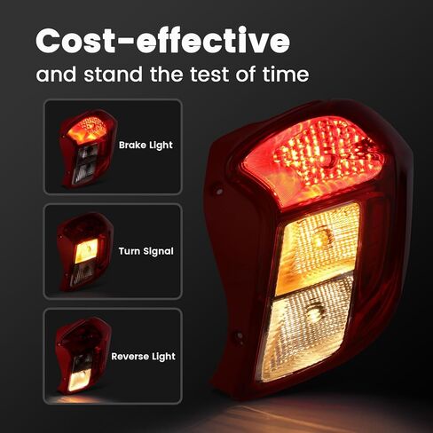 Tail Lights Compatible with Chevy Spark 2016 2017 2018 2019 2020 2021 2022 OE Fit Halogen Taillight Kit Rear Brake Reversing Lights Assembly ‎Replace GM2801297 42607404 (Right Passenger Side) in Kuwait