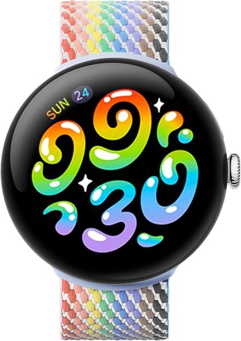 حزام Google Pixel Watch المنسوج - متوافق مع ساعات Pixel Watch 1 و2 و3 و4 مقاس 41 ملم - قوس قزح in Saudi Arabia