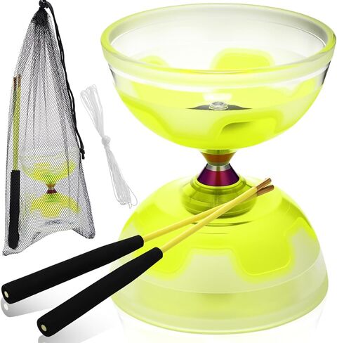 Chinese Yoyo Diabolo Set Includes Colorful Diabolo with 2 Pieces Diabolo Sticks, 1 Piece Diabolo String, 1 Piece Net Bag for Fun(Blue) in Kuwait