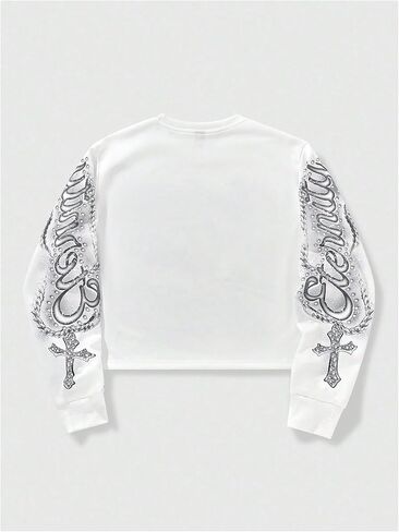 Men's Goth Vintage Y2K Graphic Sweatshirts Long Sleeve Crewneck Pullover Grunge Streetwear Top in Saudi Arabia
