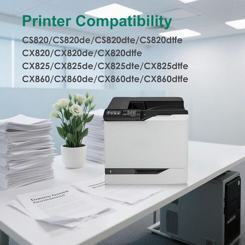استبدال خرطوشة الحبر CX820 المعاد تصنيعها لـ 72K10K0 72K10C0 72K10M0 72K10Y0 لطابعة Lexmark CX825 CX820 CS820 CX860 CX825de CX820dtfe CX825dte CX820de CS820de CS820dte (4 عبوات in Kuwait