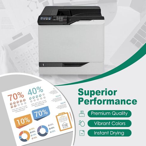 استبدال خرطوشة الحبر CX820 المعاد تصنيعها لـ 72K10K0 72K10C0 72K10M0 72K10Y0 لطابعة Lexmark CX825 CX820 CS820 CX860 CX825de CX820dtfe CX825dte CX820de CS820de CS820dte (4 عبوات in Kuwait