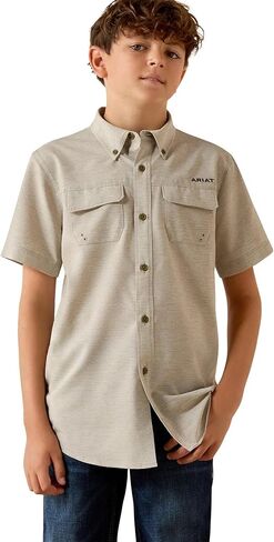ARIAT Boys Ventek Outbound Heathered Classic Fit Shirt in Saudi Arabia