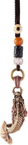 COPPERTIST.WU Dragon Fish Pendant for Necklace, Brass Charm Fish Keychain DIY Handmade Jewelry Gift Accessories for Men Women in Kuwait