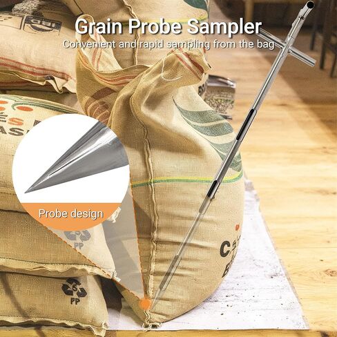 Powder Sampler, Stainless Steel Three Zone Grain Probe Sampler, 39 in. Length x 1 in (3slots) in Saudi Arabia