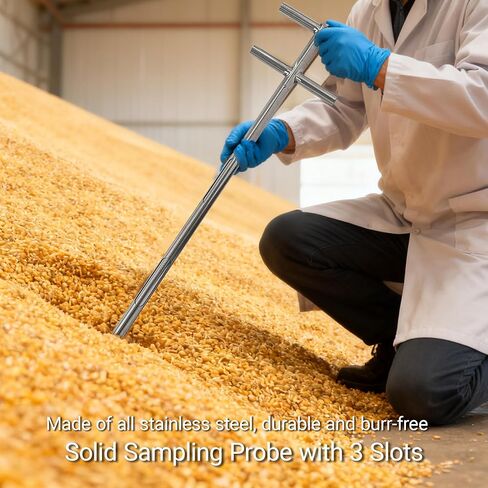 Powder Sampler, Stainless Steel Three Zone Grain Probe Sampler, 39 in. Length x 1 in (3slots) in Saudi Arabia