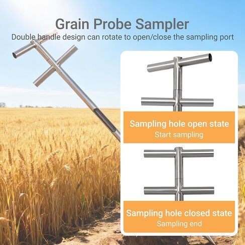 Powder Sampler, Stainless Steel Three Zone Grain Probe Sampler, 39 in. Length x 1 in (3slots) in Saudi Arabia