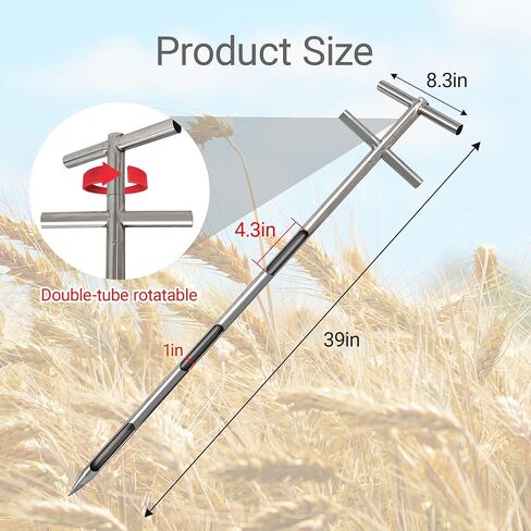 Powder Sampler, Stainless Steel Three Zone Grain Probe Sampler, 39 in. Length x 1 in (3slots) in Saudi Arabia