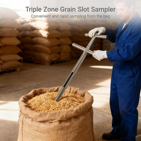 Powder Sampler, Stainless Steel Three Zone Grain Probe Sampler, 39 in. Length x 1 in (3slots) in Saudi Arabia
