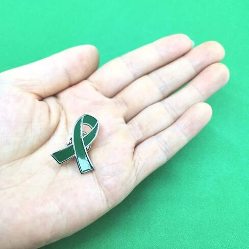 Green Ribbon Awareness Pin 20 Pcs Mental Health Awareness Brooch Hope Enamel Lapel Pins in Saudi Arabia