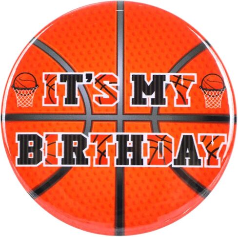 Basketball It’s My Birthday Pin, 2.3in/5.8cm Basketball Theme Happy Birthday Pin Badge Button Party Supplies for Celebration in Saudi Arabia