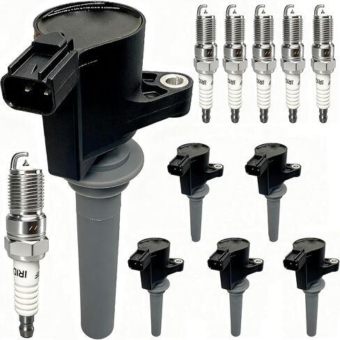 Set of 6 Ignition Coil Pack Spark Plugs compatible with 2001-2008 Ford Escape/500/Freestyles/Taurus Mazda Tribute Mercury Mariner/Montego/Sable 3.0L V6 Replaces DG513 DG500 1L8E12A366AA in Saudi Arabia