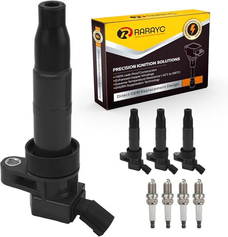 Ignition Coil ＆ Spark Plug kit Compatible wiht Hyundai Sonata 2011-2014, Santa Fe Sport 2013-2014，Tucson 2014-2015, Optima 2011-2015, Sportage 2014-2015 Replaces in Saudi Arabia