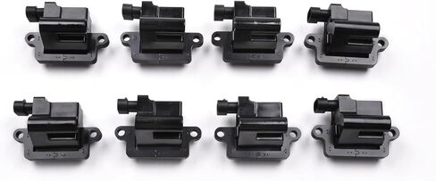 مجموعة ملفات الإشعال مكونة من 8 قطع لسيارة كاديلاك إسكاليد شيفروليه أفالانش سيلفرادو سوبربان جي إم سي سافانا سييرا يوكون 1500 2500 3500 تاهو 4.8 لتر 5.3 لتر 6.0 لتر V8 2000-2006 UF271 D581 12558693 C1208 in Kuwait