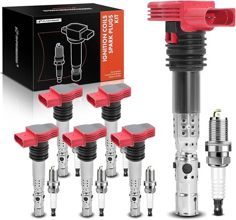 A-Premium Set of 6 Ignition Coil Pack and Iridium Spark Plugs Compatible with Audi A4 2002-2005, A4 Quattro 2002-2006, A6 2002-2003, A6 Quattro 2002 2004, 3.0L in Saudi Arabia
