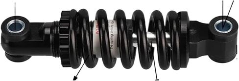 Mountain Bike Spring Shock Absorber 125mm MTB Bicycle Rear Shock Absorber Adjustable for Spring Damper Electric Scooter(Silver) in Saudi Arabia