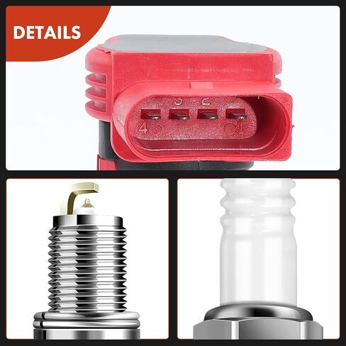 A-Premium Set of 6 Ignition Coil Pack and Iridium Spark Plugs Compatible with Audi A4 2002-2005, A4 Quattro 2002-2006, A6 2002-2003, A6 Quattro 2002 2004, 3.0L in Saudi Arabia
