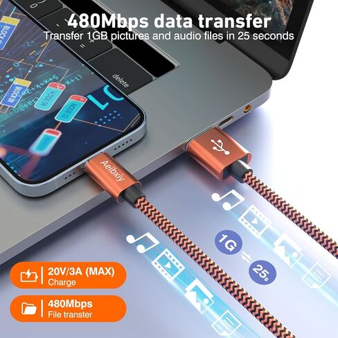 كابل USB C بطول 10 أقدام 5 قطع من كابل شحن من النوع C، USB A إلى USB C شحن سلك شحن مجدول من النايلون لهاتف Samsung Galaxy S20 S10 S9، A11 A20، Note 10 9 8، شاحن USB من النوع C in Kuwait