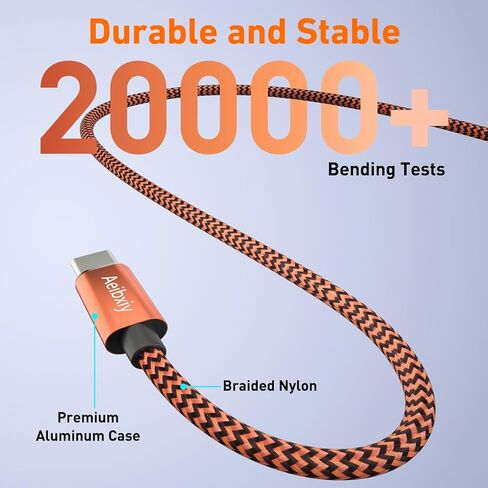 كابل USB C بطول 10 أقدام 5 قطع من كابل شحن من النوع C، USB A إلى USB C شحن سلك شحن مجدول من النايلون لهاتف Samsung Galaxy S20 S10 S9، A11 A20، Note 10 9 8، شاحن USB من النوع C in Kuwait