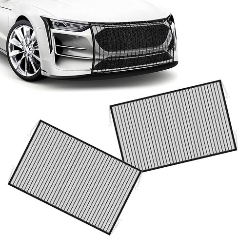 2 PCS Front Hood Grille Protection Mesh, Air Intake Dustproof Net with 4 Hooks, 41.33In x 31.49In High-density Net Protector, Universal for Most Cars, Trucks, SUVs (Black) in Saudi Arabia