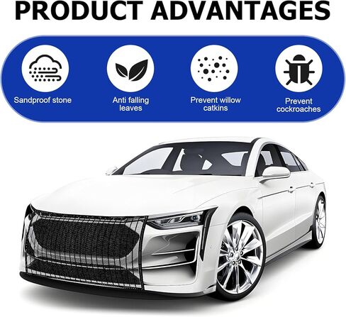 2 PCS Front Hood Grille Protection Mesh, Air Intake Dustproof Net with 4 Hooks, 41.33In x 31.49In High-density Net Protector, Universal for Most Cars, Trucks, SUVs (Black) in Saudi Arabia