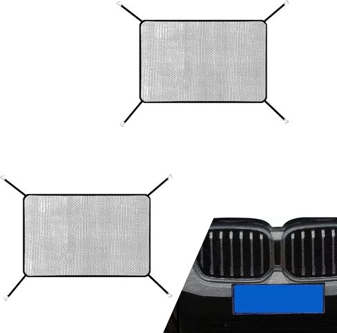 2 PCS Front Hood Grille Protection Mesh, Air Intake Dustproof Net with 4 Hooks, 41.33In x 31.49In High-density Net Protector, Universal for Most Cars, Trucks, SUVs (Black) in Saudi Arabia