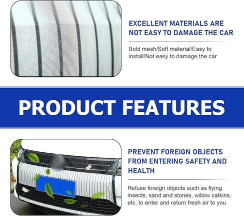 2 PCS Front Hood Grille Protection Mesh, Air Intake Dustproof Net with 4 Hooks, 41.33In x 31.49In High-density Net Protector, Universal for Most Cars, Trucks, SUVs (Black) in Saudi Arabia