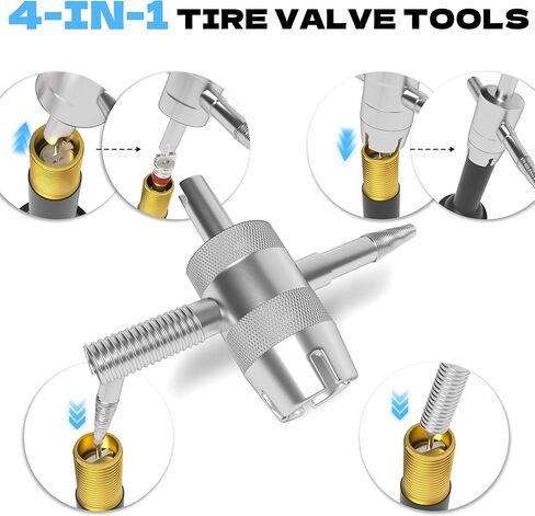 KJE Tire Valve Stem Quick Replacement Tool Kit, Tire Stem Removal Tool, Valve Stem Installation Tool, Tire Valve Stem Tool for Replacing Leaky Valves in Cars,Trucks,ATVs,etc.with TR413/TR414 in Saudi Arabia