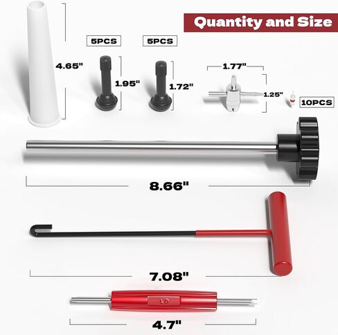 KJE Tire Valve Stem Quick Replacement Tool Kit, Tire Stem Removal Tool, Valve Stem Installation Tool, Tire Valve Stem Tool for Replacing Leaky Valves in Cars,Trucks,ATVs,etc.with TR413/TR414 in Saudi Arabia