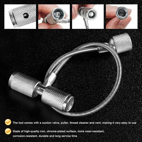 Valve Stem Installation Fishing Tool, 3 in 1 Tire Plug Core Remover Wheel Stems Fishing Tool, Multifunction Car Valve Stem Puller Plug Core Repair Tools, Car Accessories in Saudi Arabia