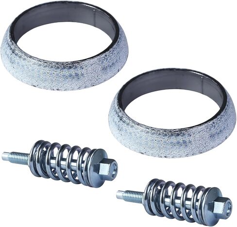 2-Pack Exhaust Flange Bolt & Gasket Repair Kit - M8 x 1.25 x 75mm Springs Nuts + 65mm ID Gasket for Exhaust Manifold in Kuwait