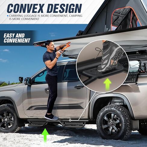 Double Cab Running Boards Compatible with 2007-2018 Chevrolet Silverado & GMC Sierra 1500, 2007-2019 Chevy Silverado & GMC Sierra 2500 3500 HD Extended Cab, Two Stairs Design Side Step Nerf Bar in Kuwait