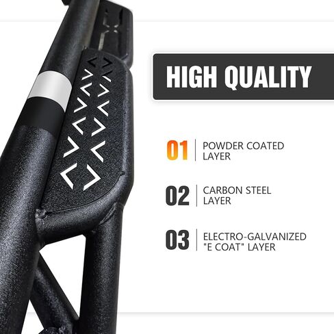 Double Cab Running Boards Compatible with 2007-2018 Chevrolet Silverado & GMC Sierra 1500, 2007-2019 Chevy Silverado & GMC Sierra 2500 3500 HD Extended Cab, Two Stairs Design Side Step Nerf Bar in Kuwait