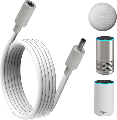 كابل تمديد صدى أبيض بطول 10 بوصات (3 أمتار) لـ Echo (الجيل الأول والثاني)، Echo Show (الجيل الأول)، Echo Plus (الجيل الأول)، Fire TV (الجيل الثاني)، Echo Look، Echo Link، Google Nest Hub /نيست ميني in Kuwait