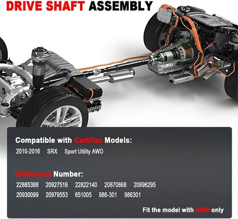 986-301 عمود محرك خلفي دعامة عمود عمود الإدارة متوافق مع 2010 2011 2012 2013 2014 2015 2016 SRX AWD Sport Utility PropShaft #22885388 20927516 986301 22822140 20870868 in Kuwait