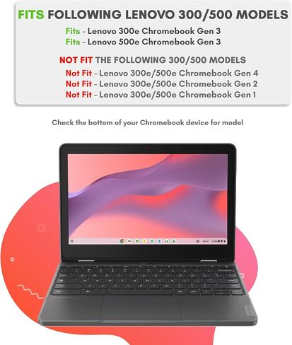 UZBL Case for Lenovo Chromebook 300e / 500e Gen 3 | Protective Hard Shell Polycarbonate Clear Case Cover | Student-Proof Rubberized Edge Protection in Kuwait