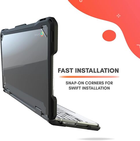 UZBL Case for Lenovo Chromebook 300e / 500e Gen 3 | Protective Hard Shell Polycarbonate Clear Case Cover | Student-Proof Rubberized Edge Protection in Kuwait