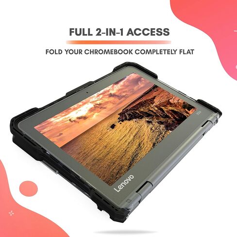 UZBL Case for Lenovo Chromebook 300e / 500e Gen 3 | Protective Hard Shell Polycarbonate Clear Case Cover | Student-Proof Rubberized Edge Protection in Kuwait