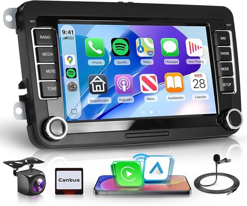 1G + 32G راديو ستيريو للسيارة يعمل بنظام Android لسيارة VW Passat Jetta Tiguan Golf MK5 MK6 T5 EOS Polo مع نظام تحديد المواقع والملاحة، Rimoody 7 بوصة تعمل باللمس مرآة وصلة بلوتوث FM EQ SWC كاميرا احتياطية in Kuwait