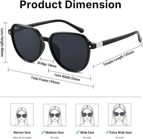 نظارات شمسية مستقطبة طراز Pro Acme Retro Aviator للنساء بإطار TR90 خفيف الوزن للغاية وخفيف الوزن للغاية in Kuwait