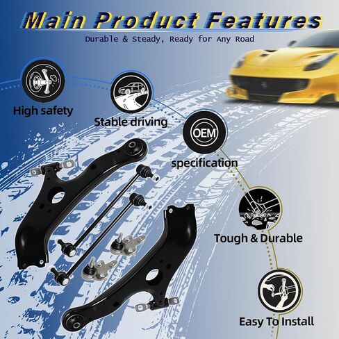 6PCS Front Lower Control Arm Sway Bar End Link Ball Joint Compatible with Toyota 2011 2012 2013 2014 2015 2016 2017 2018 2019 2020 Sienna K622035 K622036 K750574 K500187 K500188 in Saudi Arabia