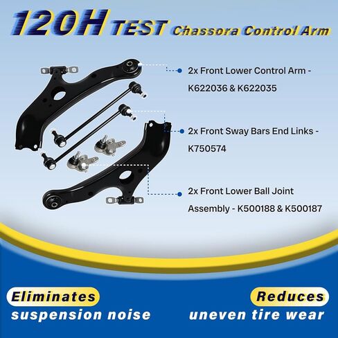 6PCS Front Lower Control Arm Sway Bar End Link Ball Joint Compatible with Toyota 2011 2012 2013 2014 2015 2016 2017 2018 2019 2020 Sienna K622035 K622036 K750574 K500187 K500188 in Saudi Arabia